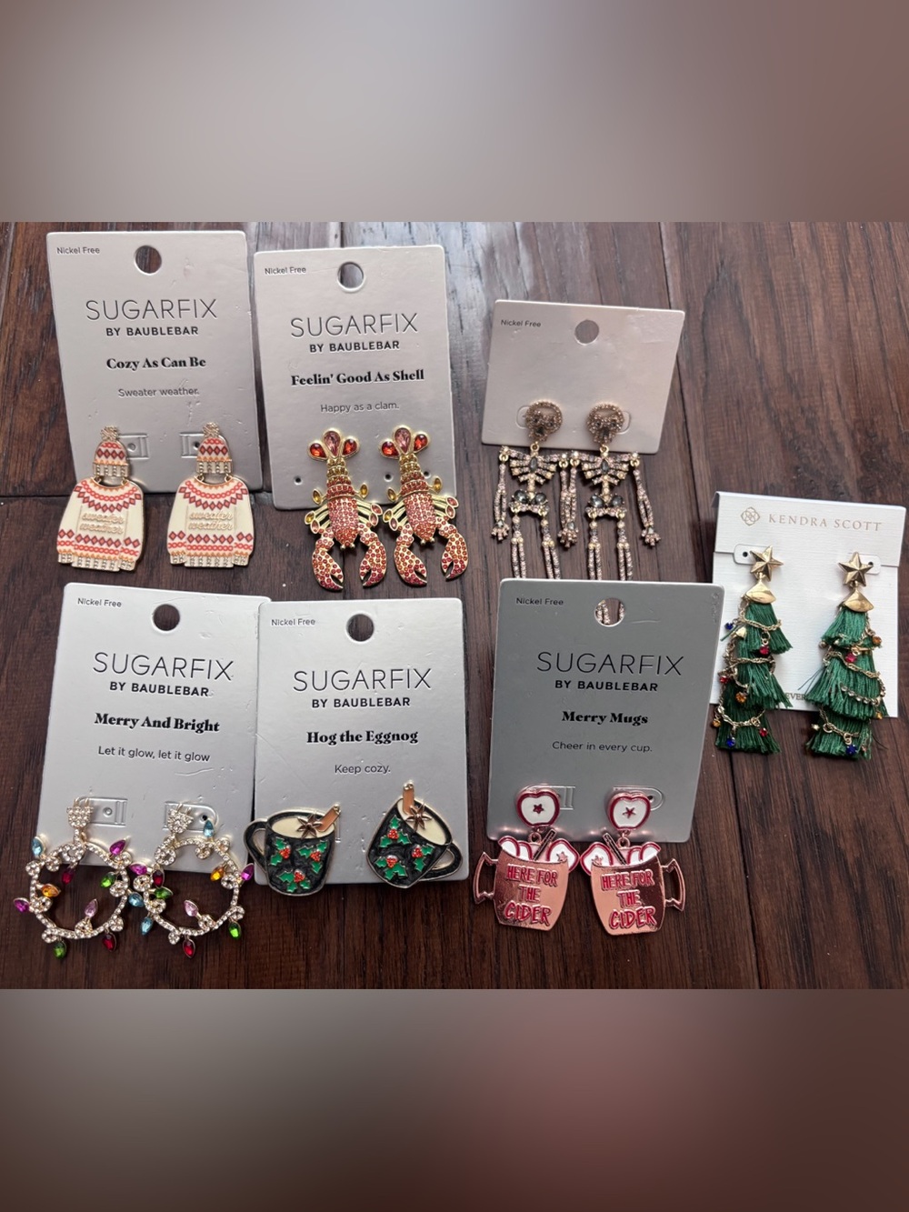 SET of 7.  BaubleBar Sugarfix Mixed-Color Dangle & Stud Seasonal Earring Set